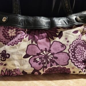 Thirty-One Purple Floral Shoulder Bag With 2 Extra Covers